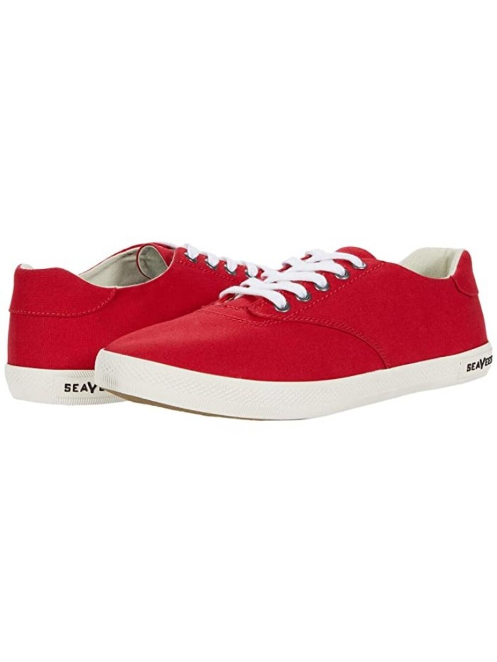 SeeVees Women’s Palm Ave Plimsoll Sneakers, Cherry, Sz.9